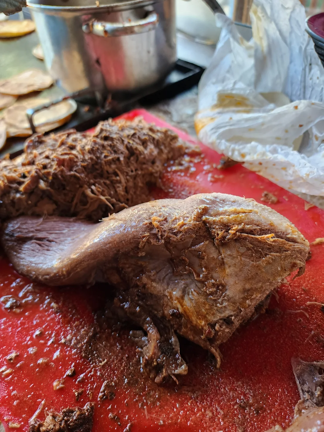 Fotografía detrás de cámaras de la carne durante su preparación