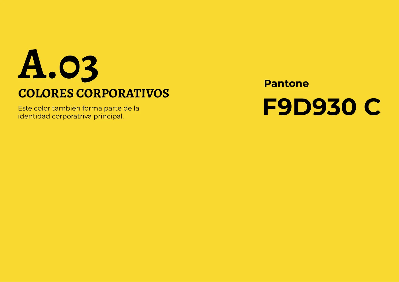 Manual de identidad corporativa de RENACE, página  10: Color corporativo: amarillo
