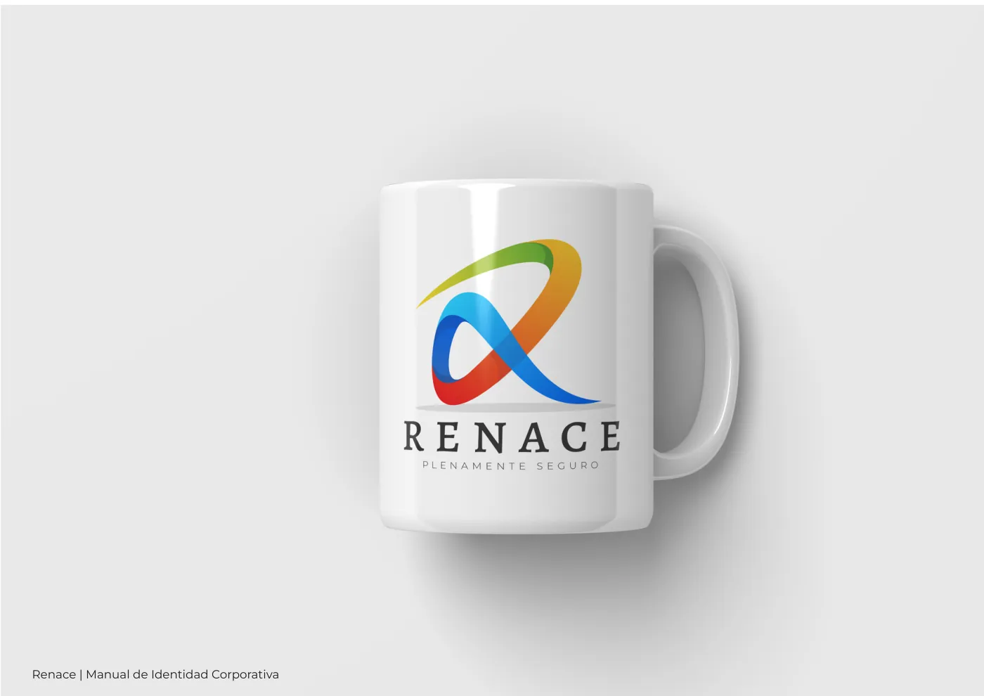 Manual de identidad corporativa de RENACE, página  23: Taza con la marca RENACE