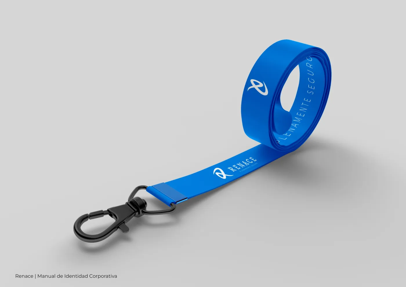 Manual de identidad corporativa de RENACE, página  31: Detalle de cordón para gafete de RENACE