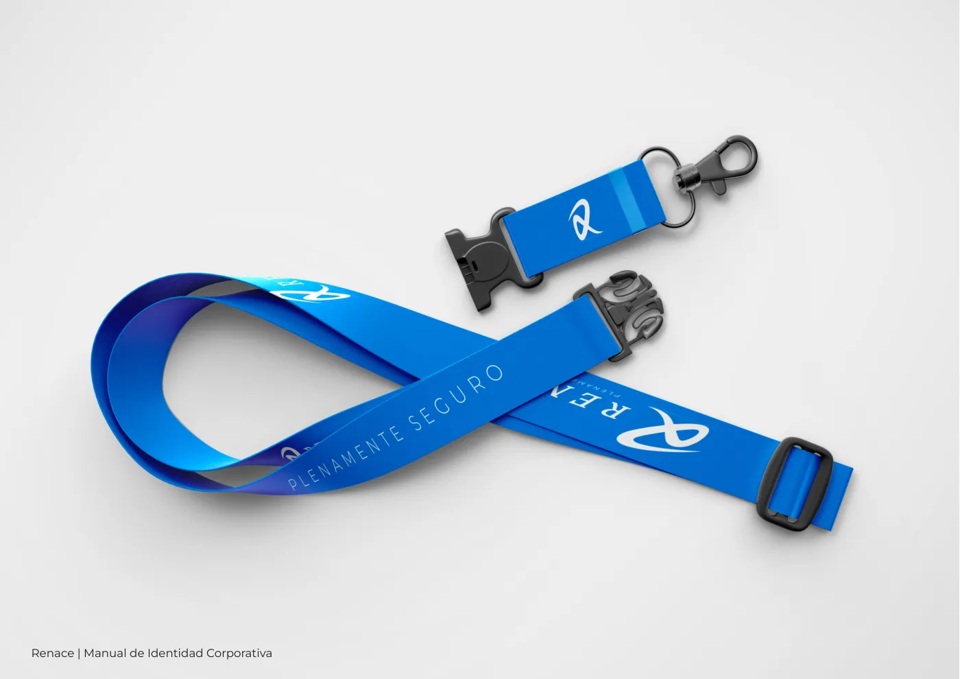 Manual de identidad corporativa de RENACE, página  33: Cordón y cinta para gafete de RENACE