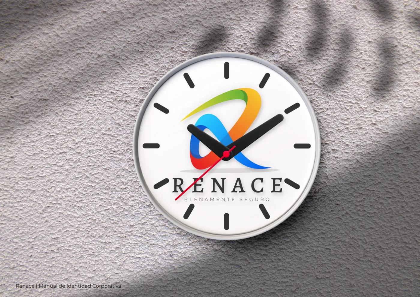 Manual de identidad corporativa de RENACE, página  40: Aplicación en reloj analógico de RENACE