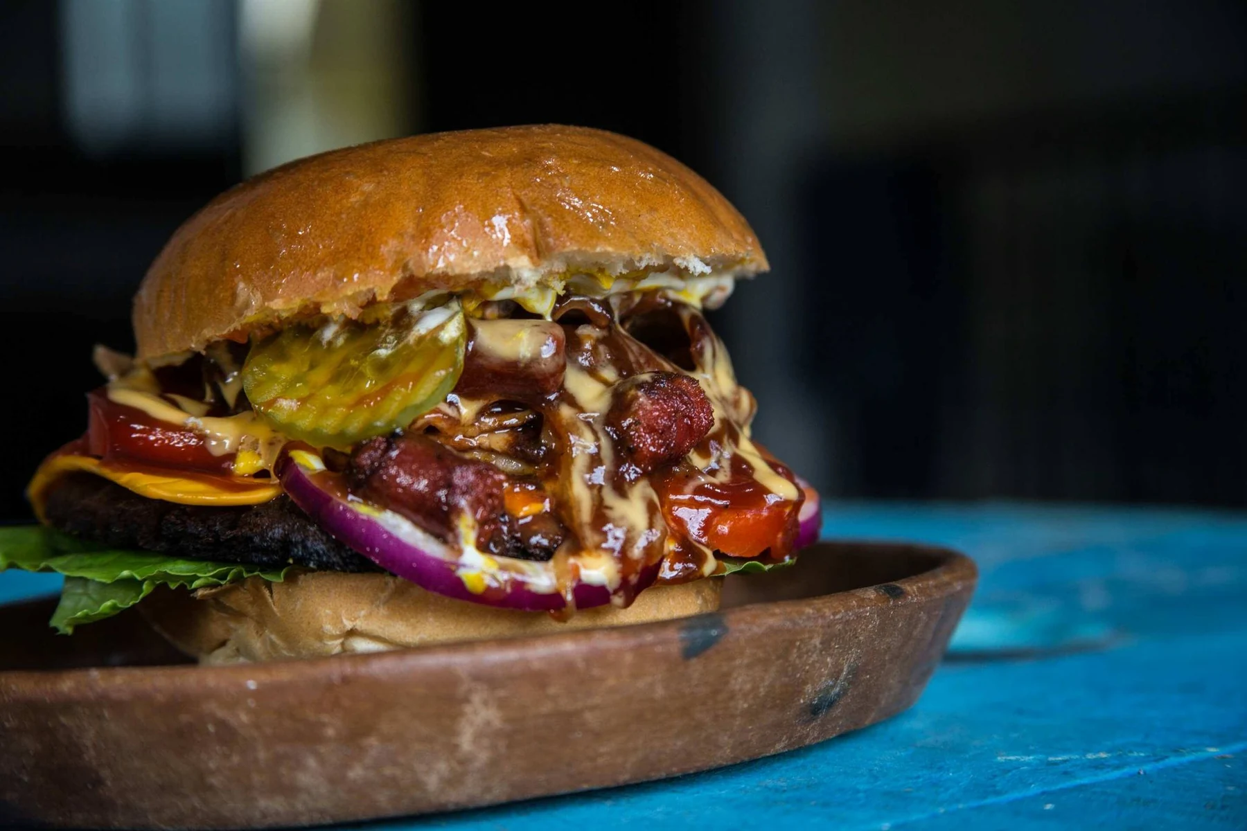 Fotografía de producto de hamburguesa gourmet de Burger Planet