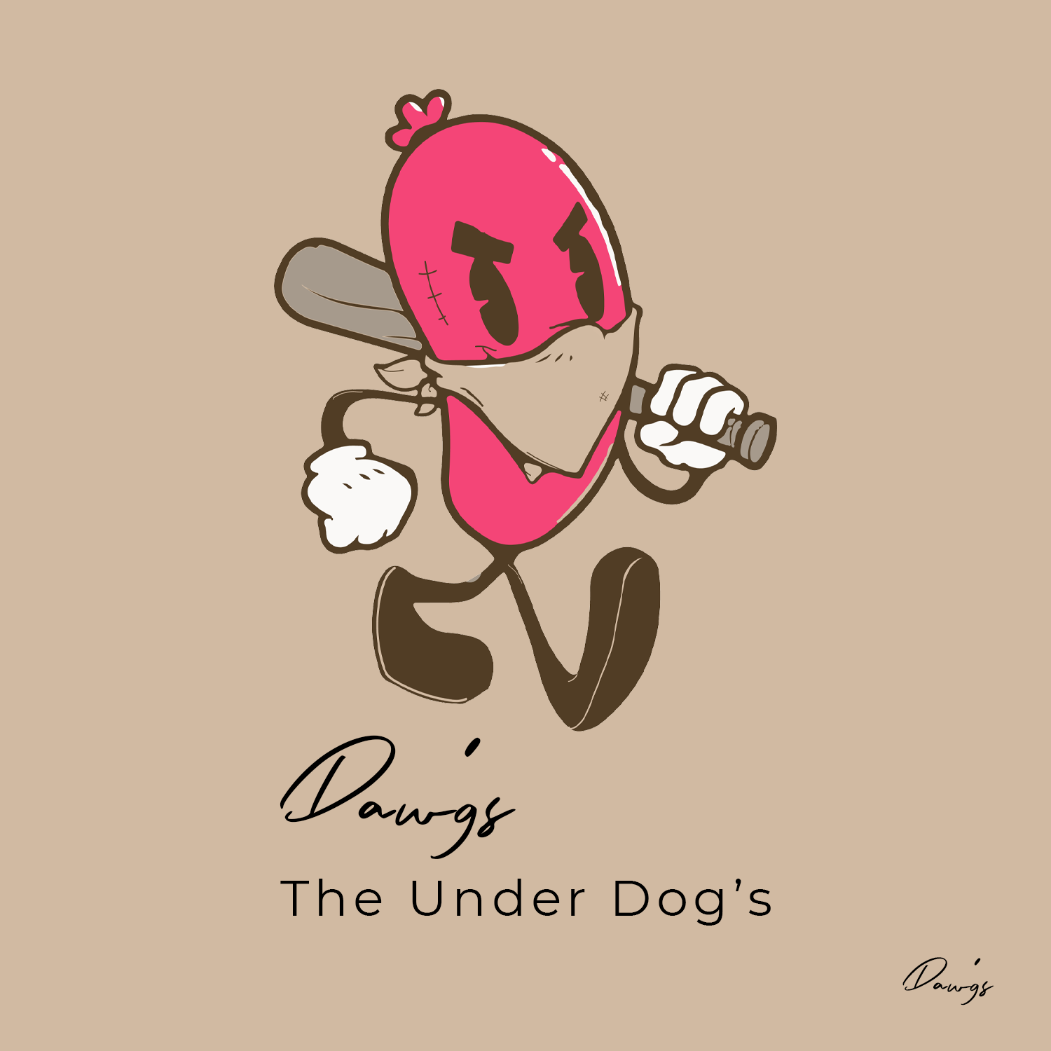 Presentación alternativa del arte del logotipo de The Under Dog's